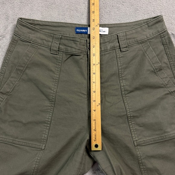 Old Navy High Rise Barrel Leg Pants Olive Green Womens Size 12 W34in. x L25in. - Picture 9 of 10